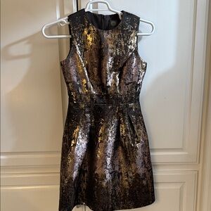 Vince Camuto Gold and Black Mini Dress